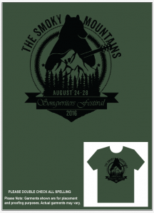 Smoky Mountains Songwriters Festival, SMSWF, T-shirt, Gatlinburg, TN